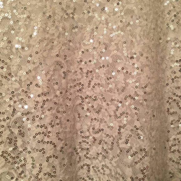 Only Nine white sequins short sleeve top L - Picture 4 of 4